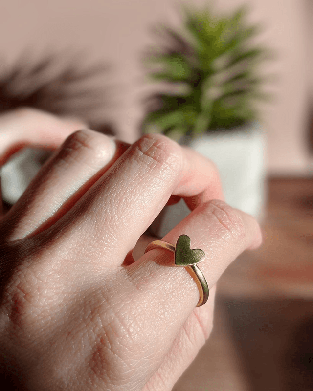 Bague cœur de laiton