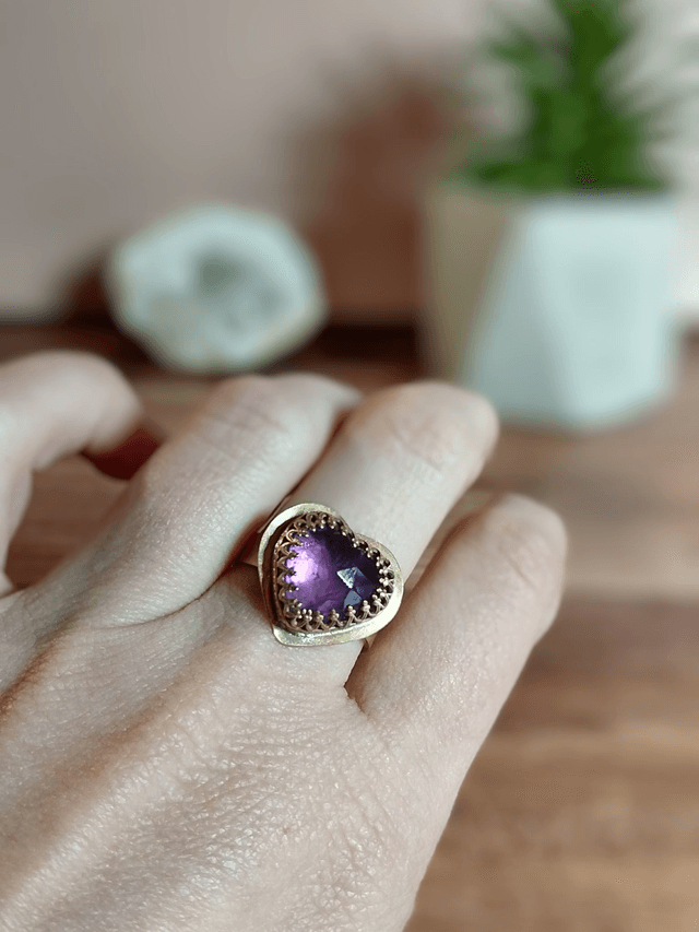 Bague cœur d'Améthyste