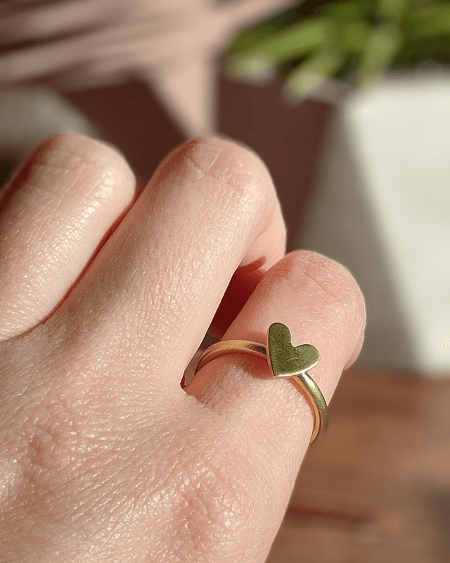 Bague cœur de laiton