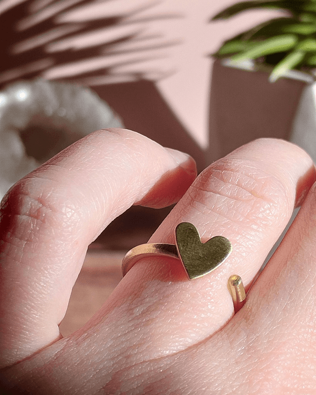 Bague cœur de laiton