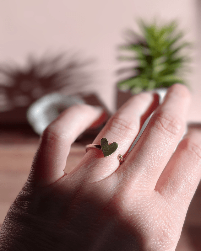 Bague cœur de laiton